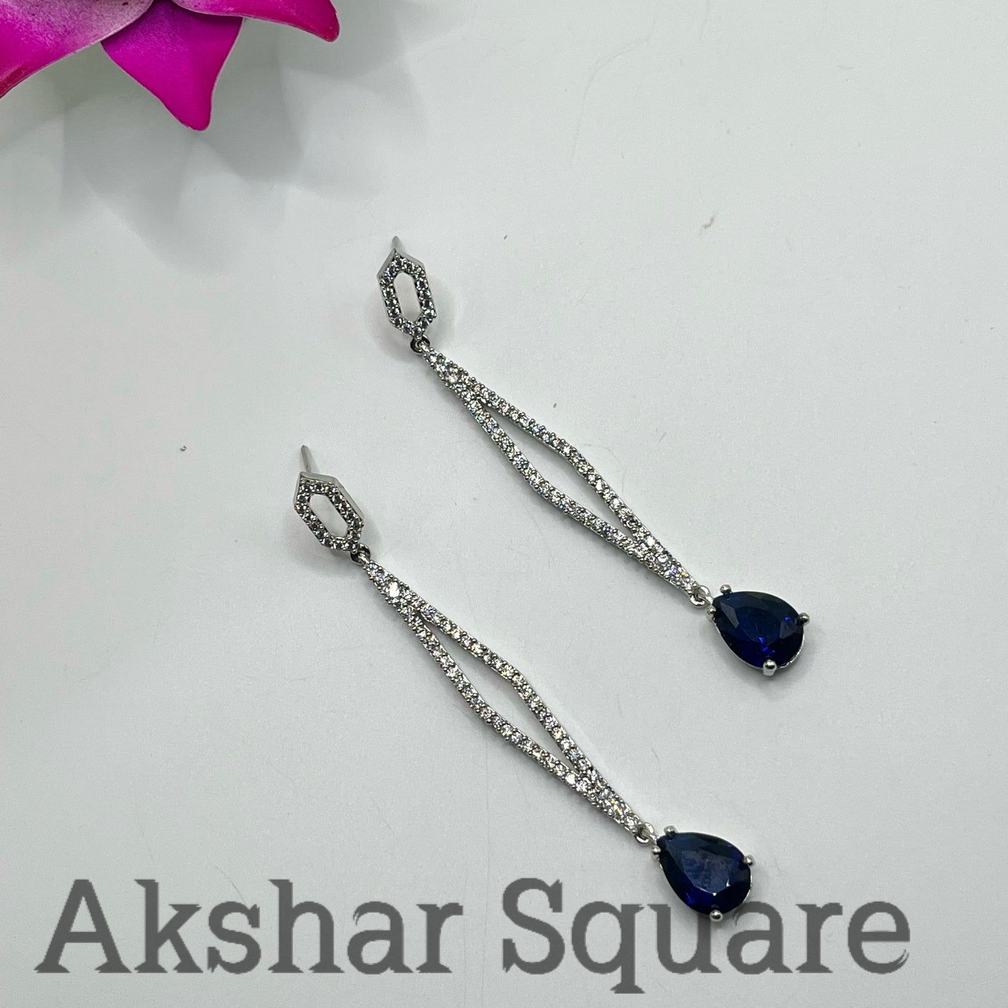 Rhodium CZ Fashion Earrings