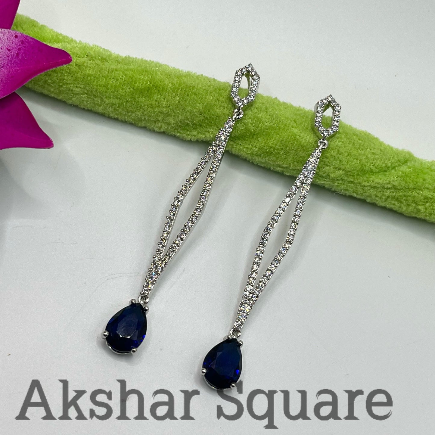 Rhodium CZ Fashion Earrings