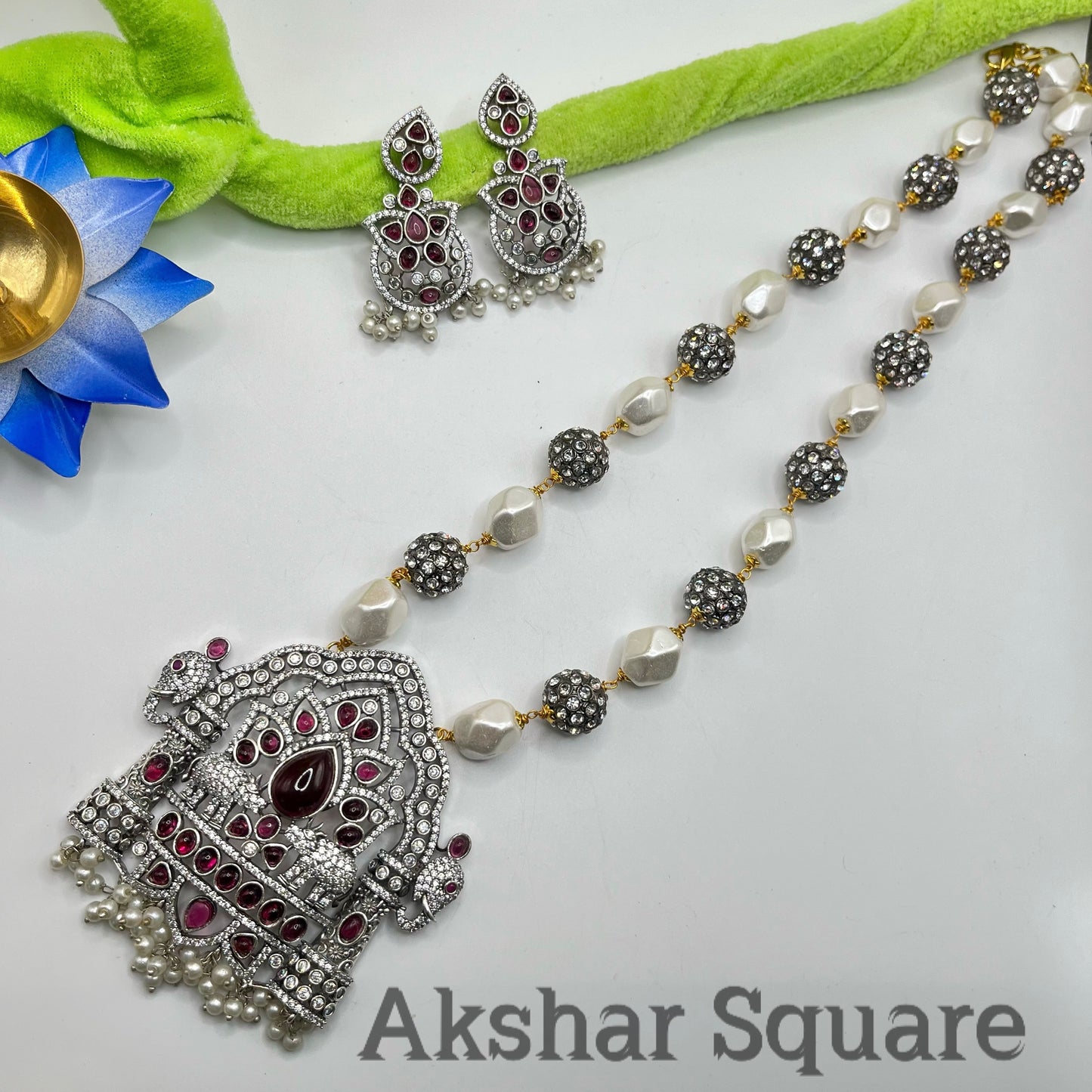 Victorian shell beads Mala set