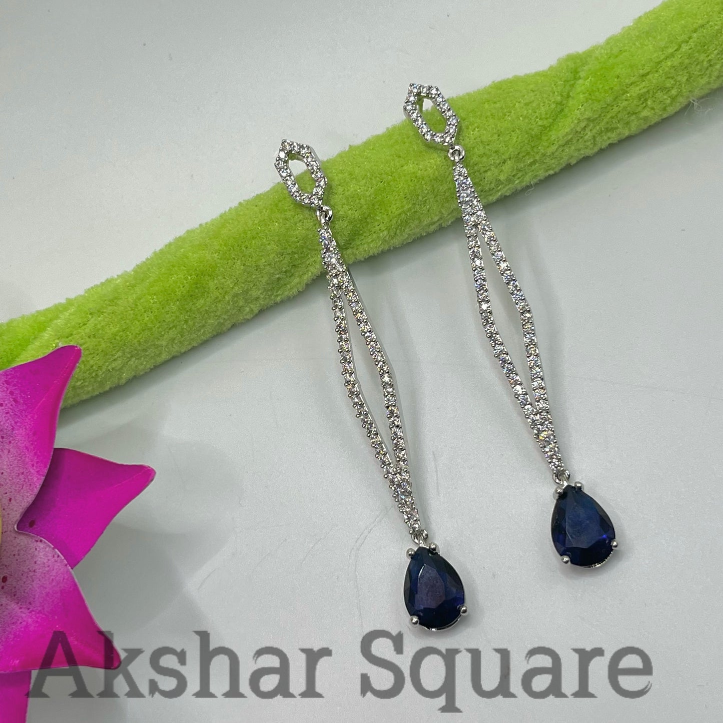 Rhodium CZ Fashion Earrings