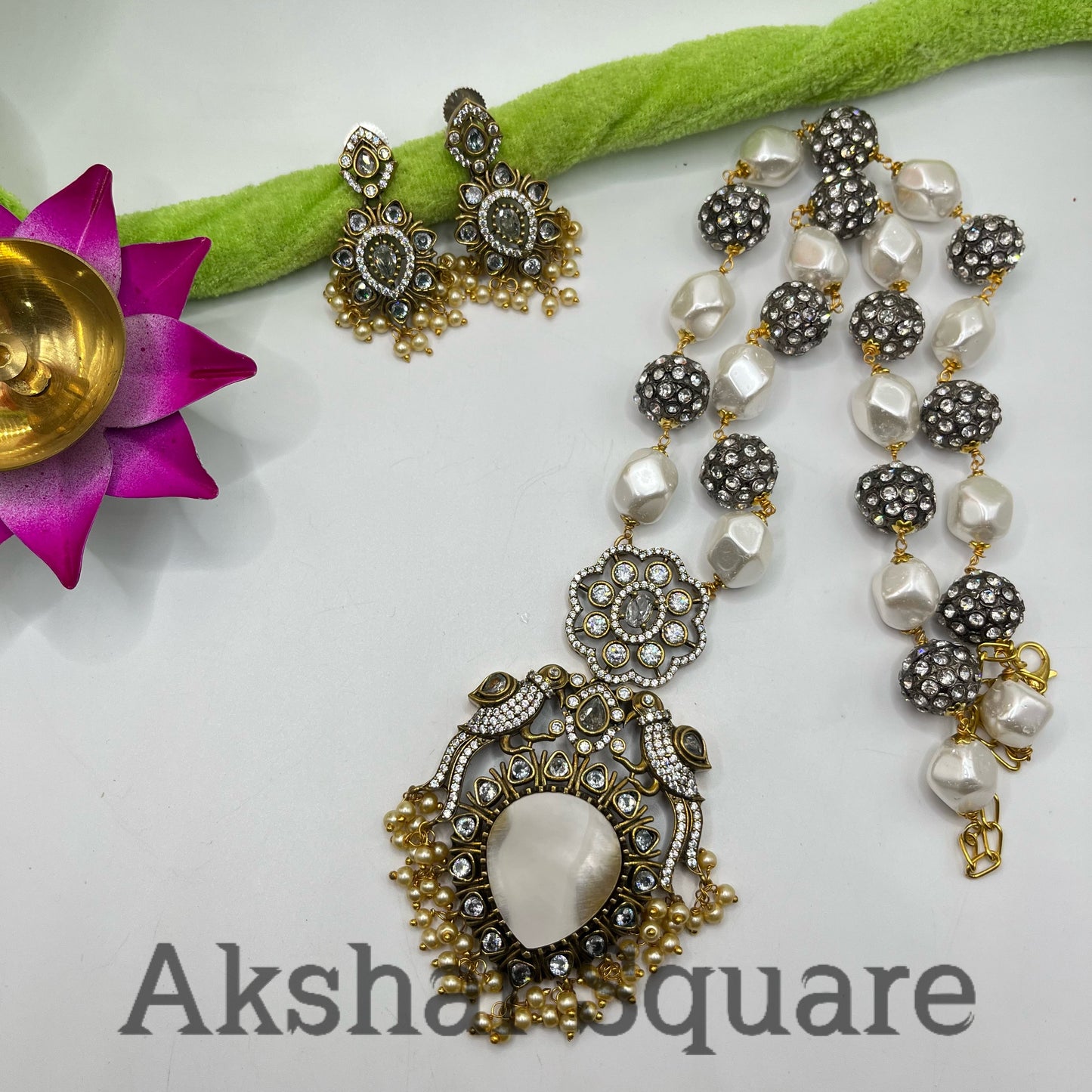 Antique Victorian Mother of Pearl Mala set