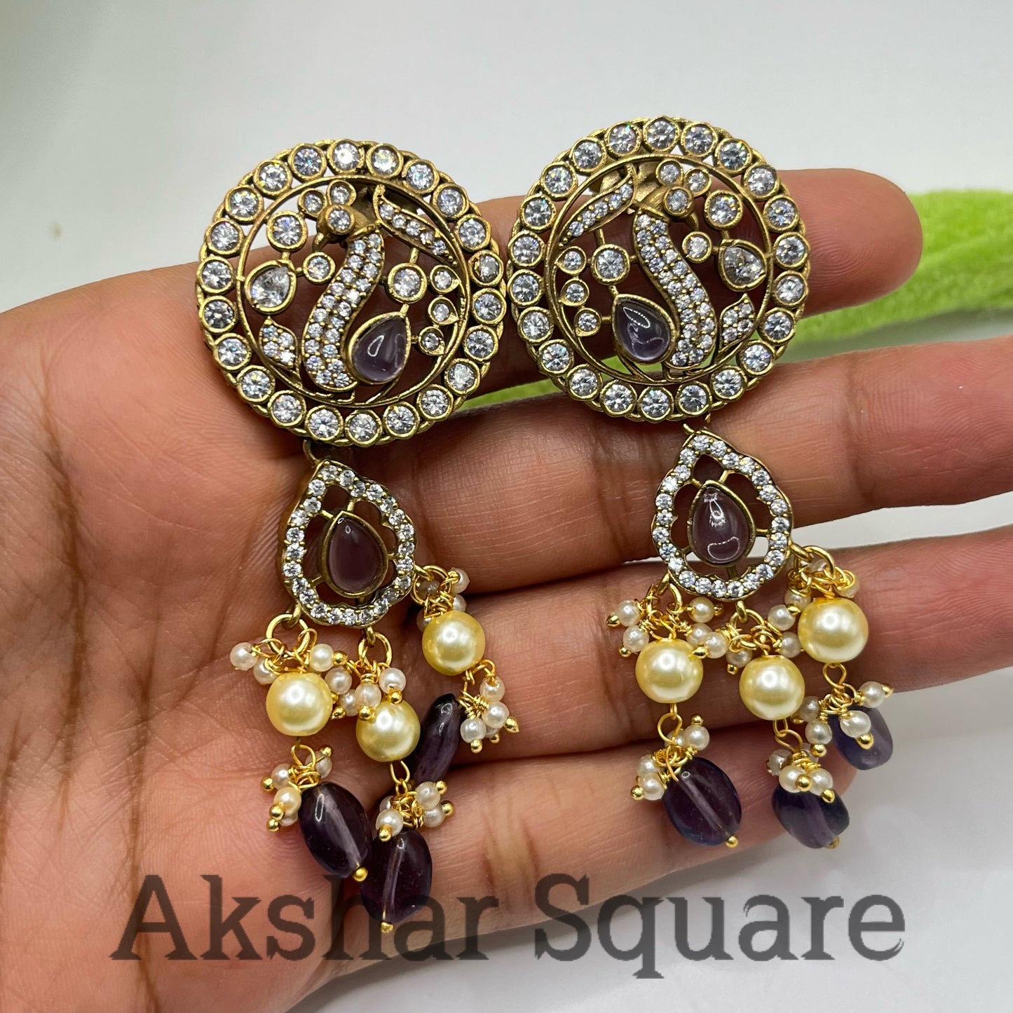 Antique Victorian Three Layer Peacock Mala set