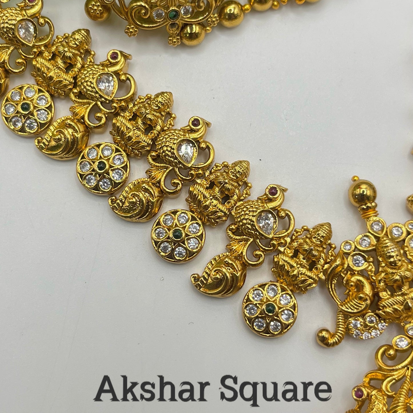 Micro matt finish temple necklace set