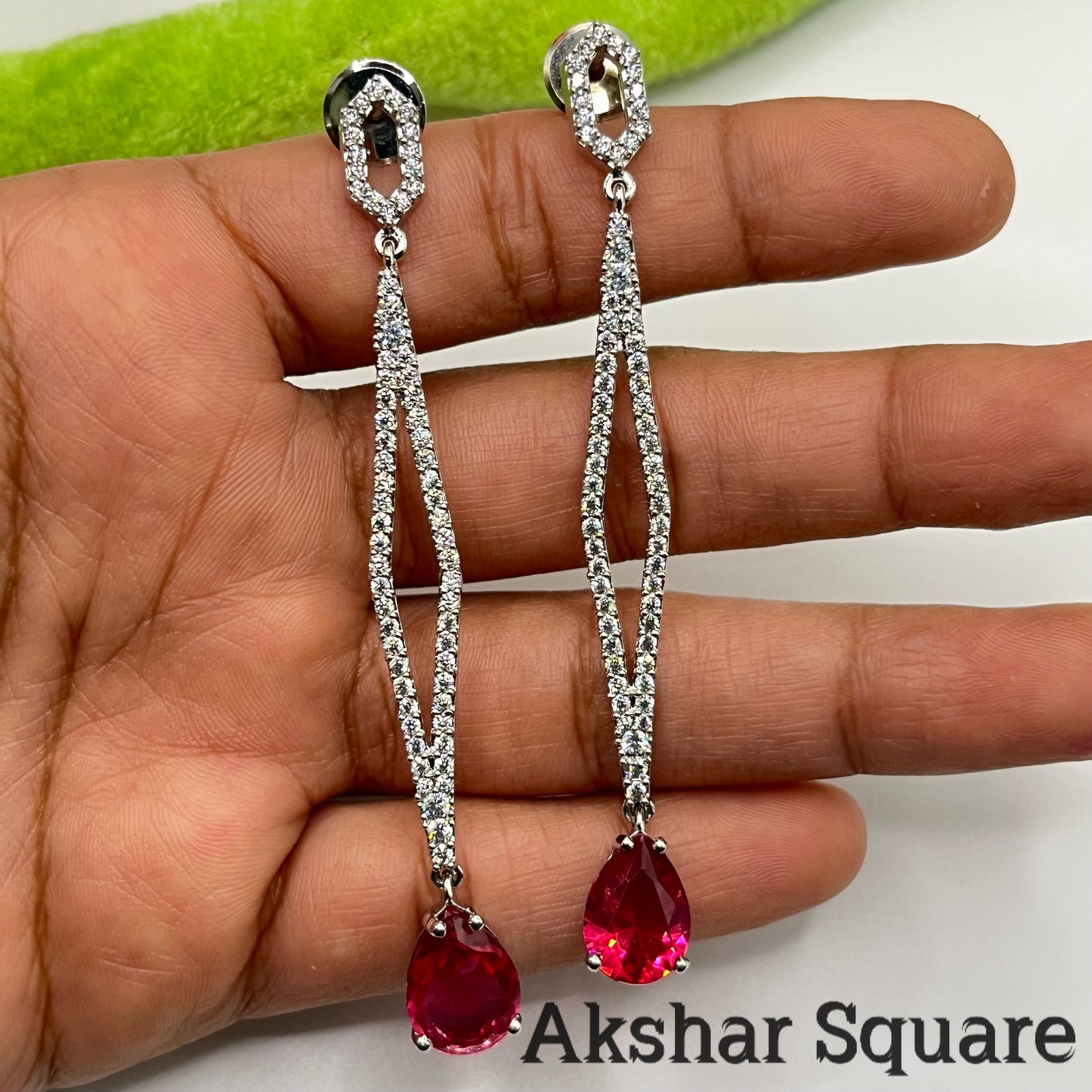Rhodium CZ Fashion Earrings