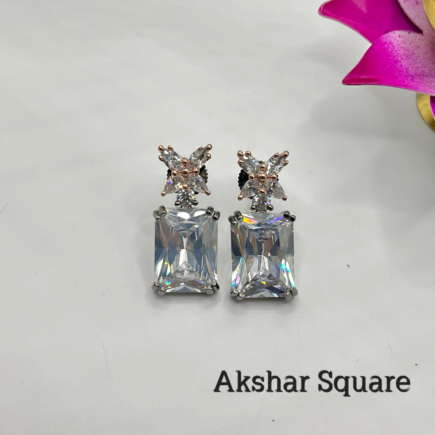 Victorian Rose CZ earrings