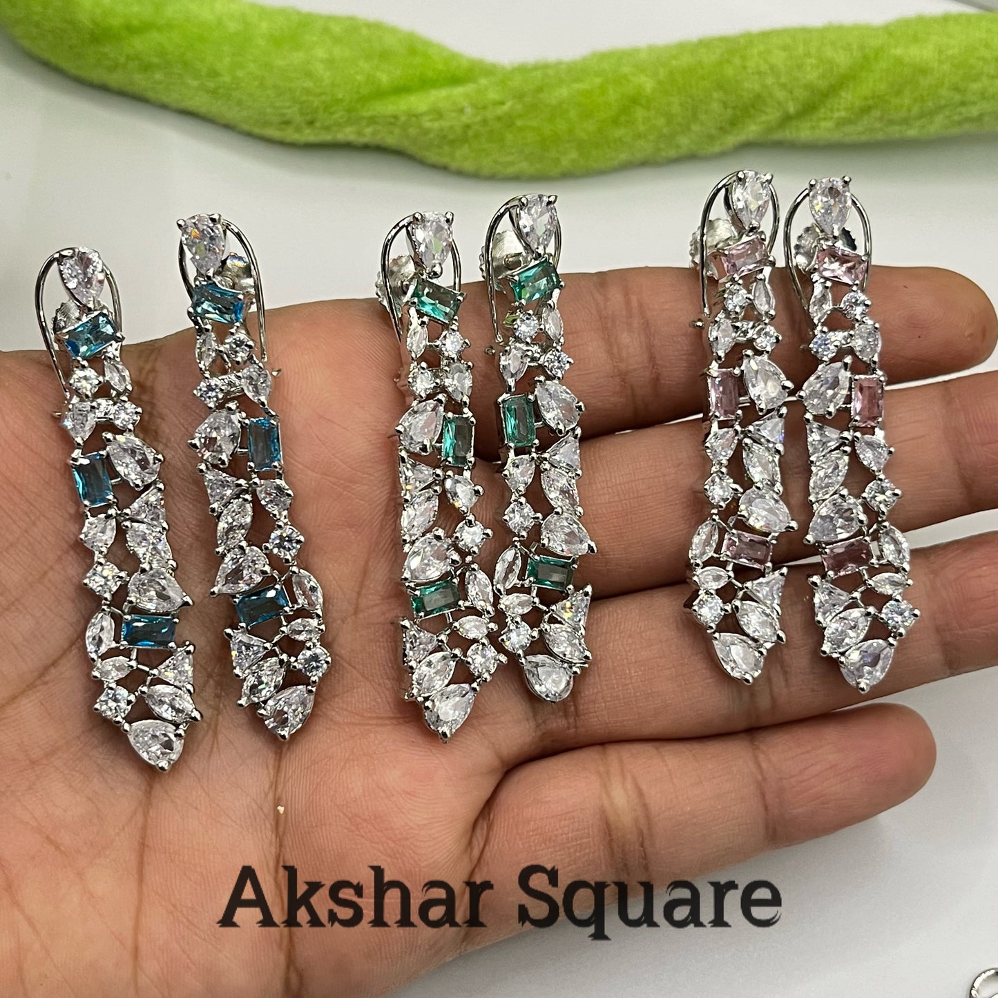 Rhodium CZ Earrings