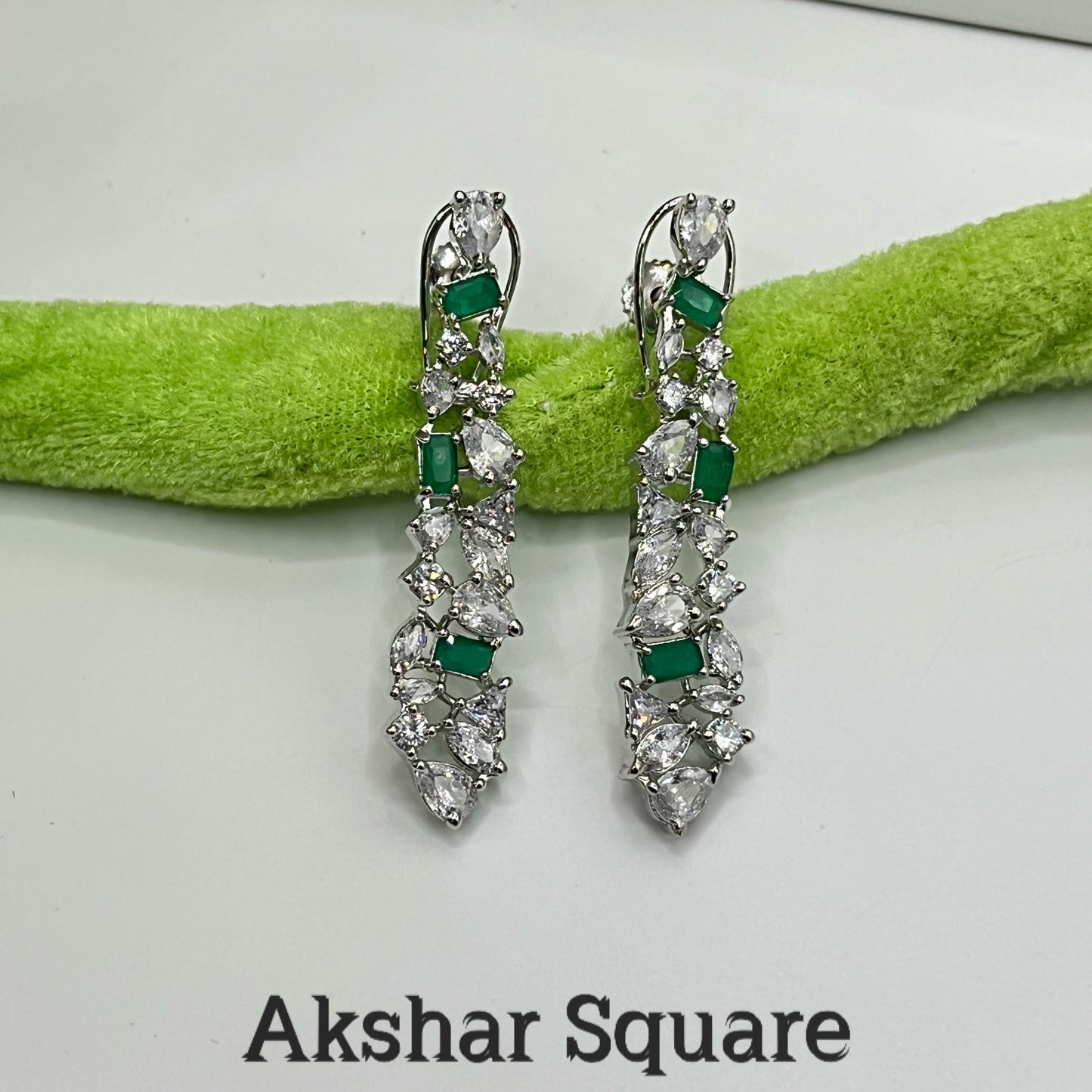 Rhodium CZ Earrings