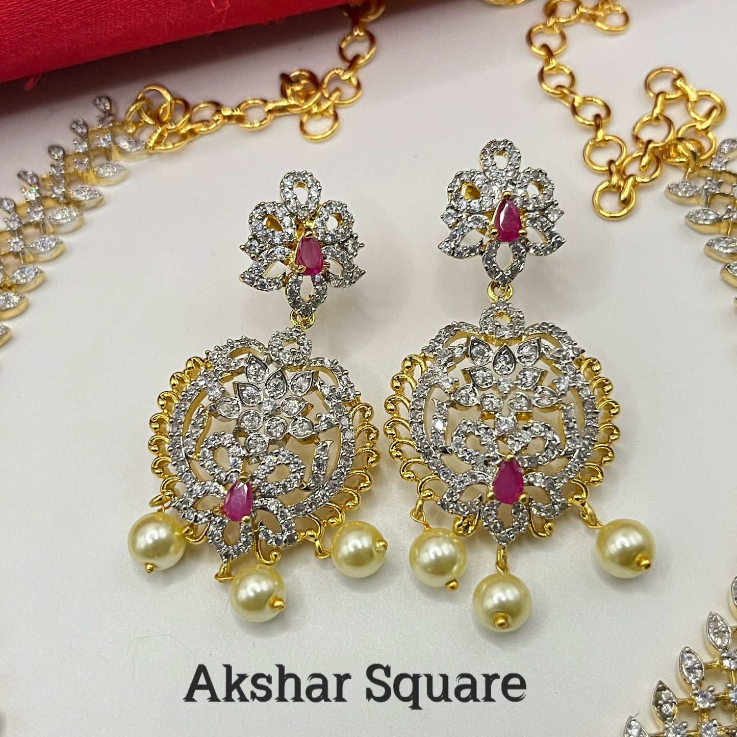 Diamond replica necklace set