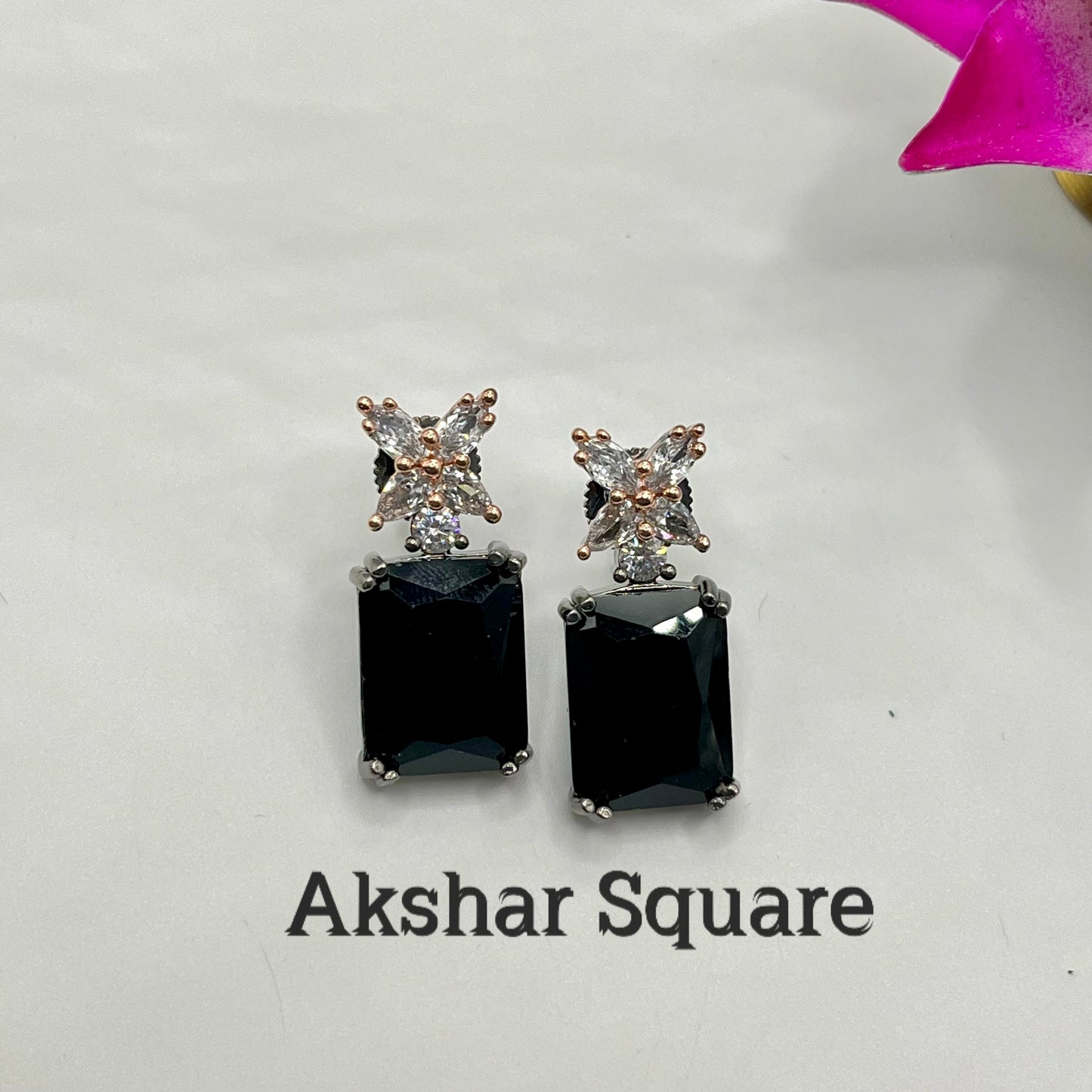 Victorian Rose CZ earrings
