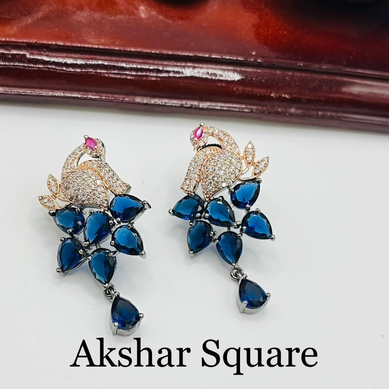 Victorian CZ Peacock Earrings