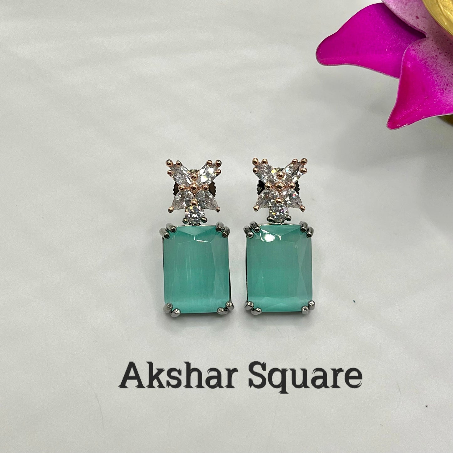 Victorian Rose CZ earrings