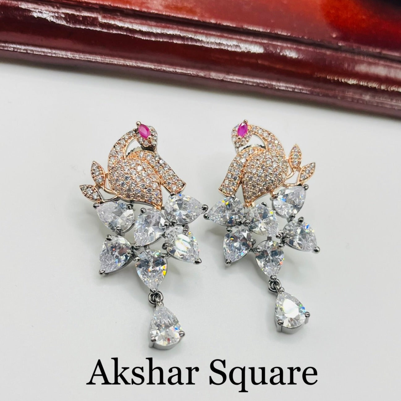 Victorian CZ Peacock Earrings