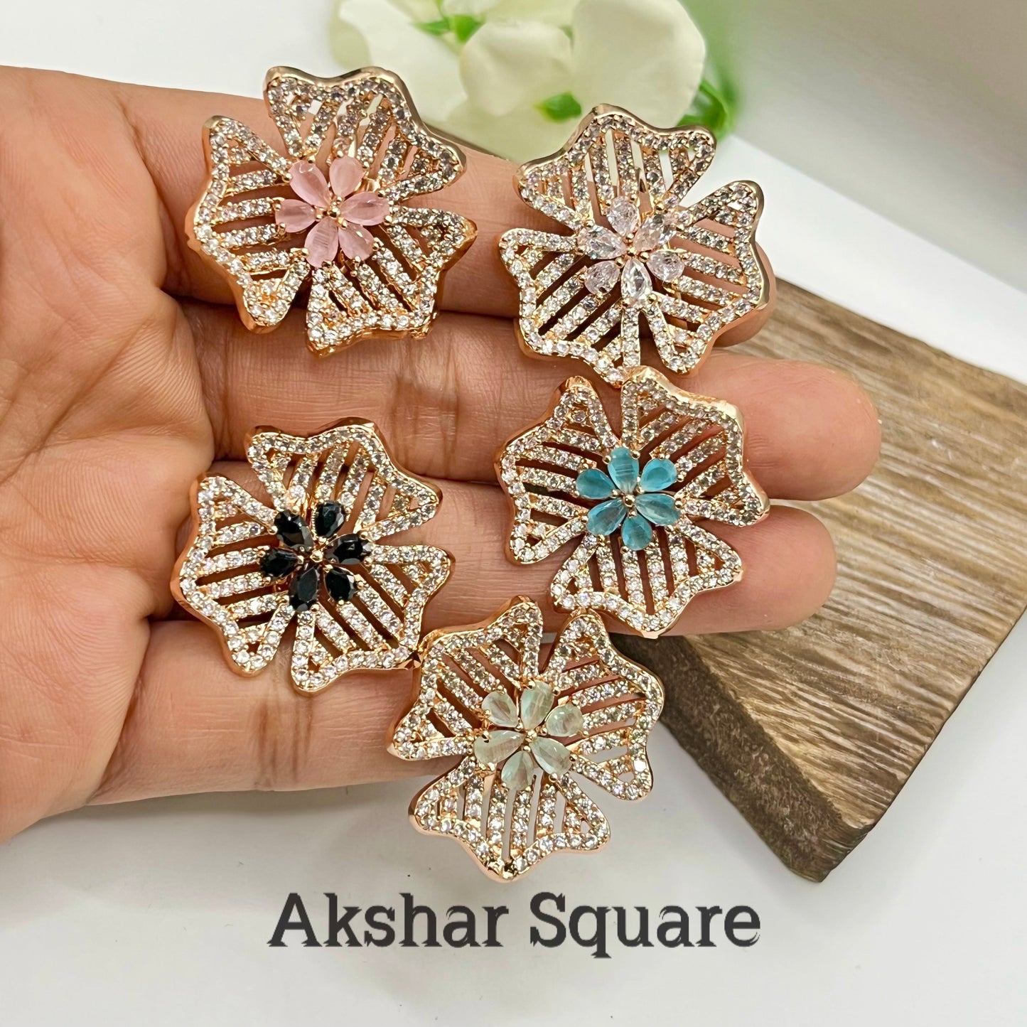 Rosegold Flower Finger rings