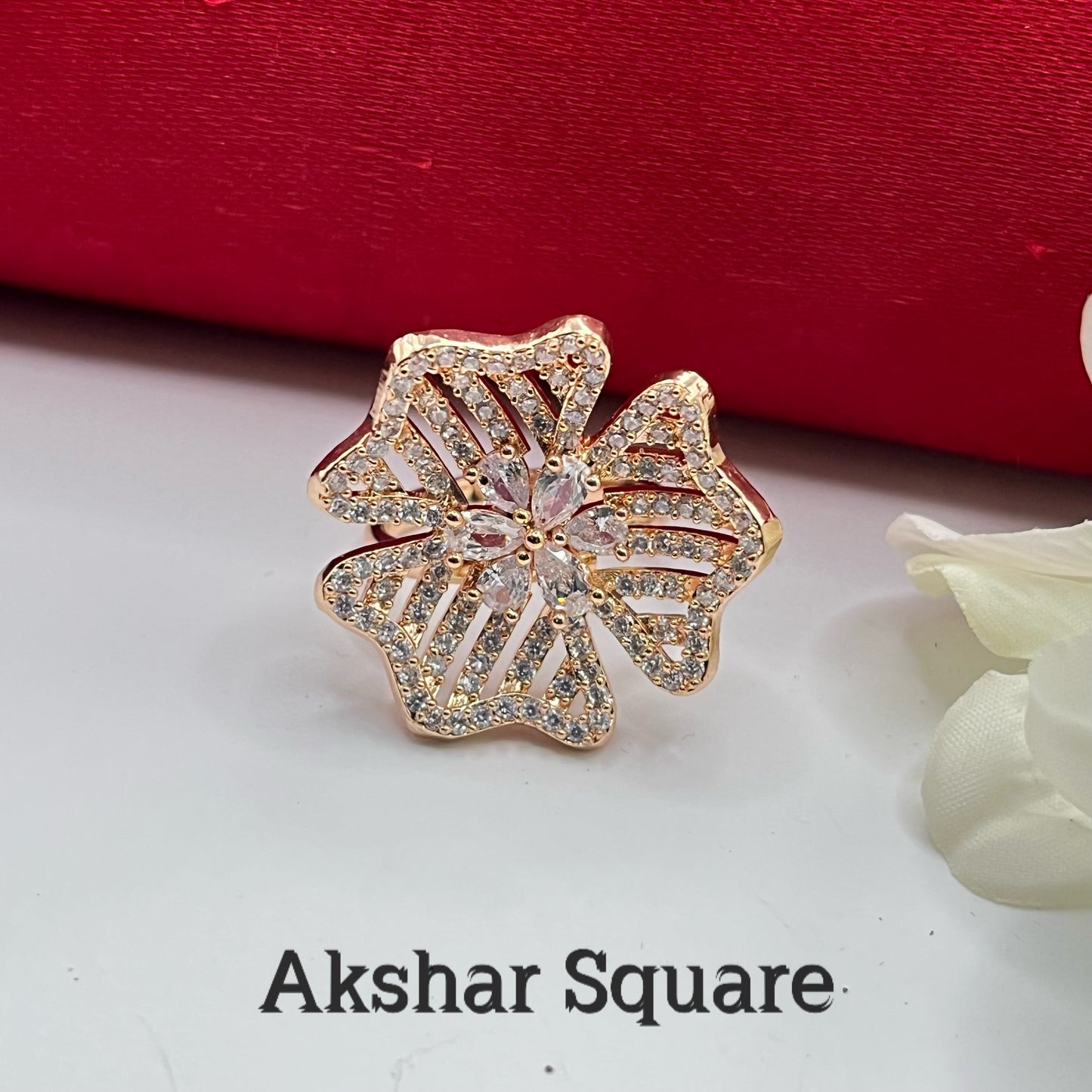 Rosegold Flower Finger rings