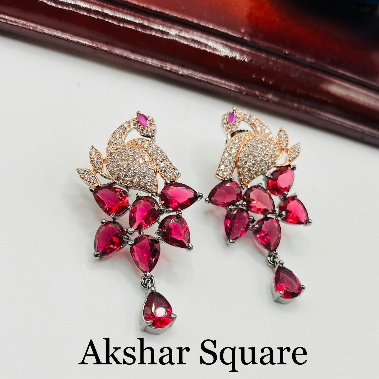 Victorian CZ Peacock Earrings