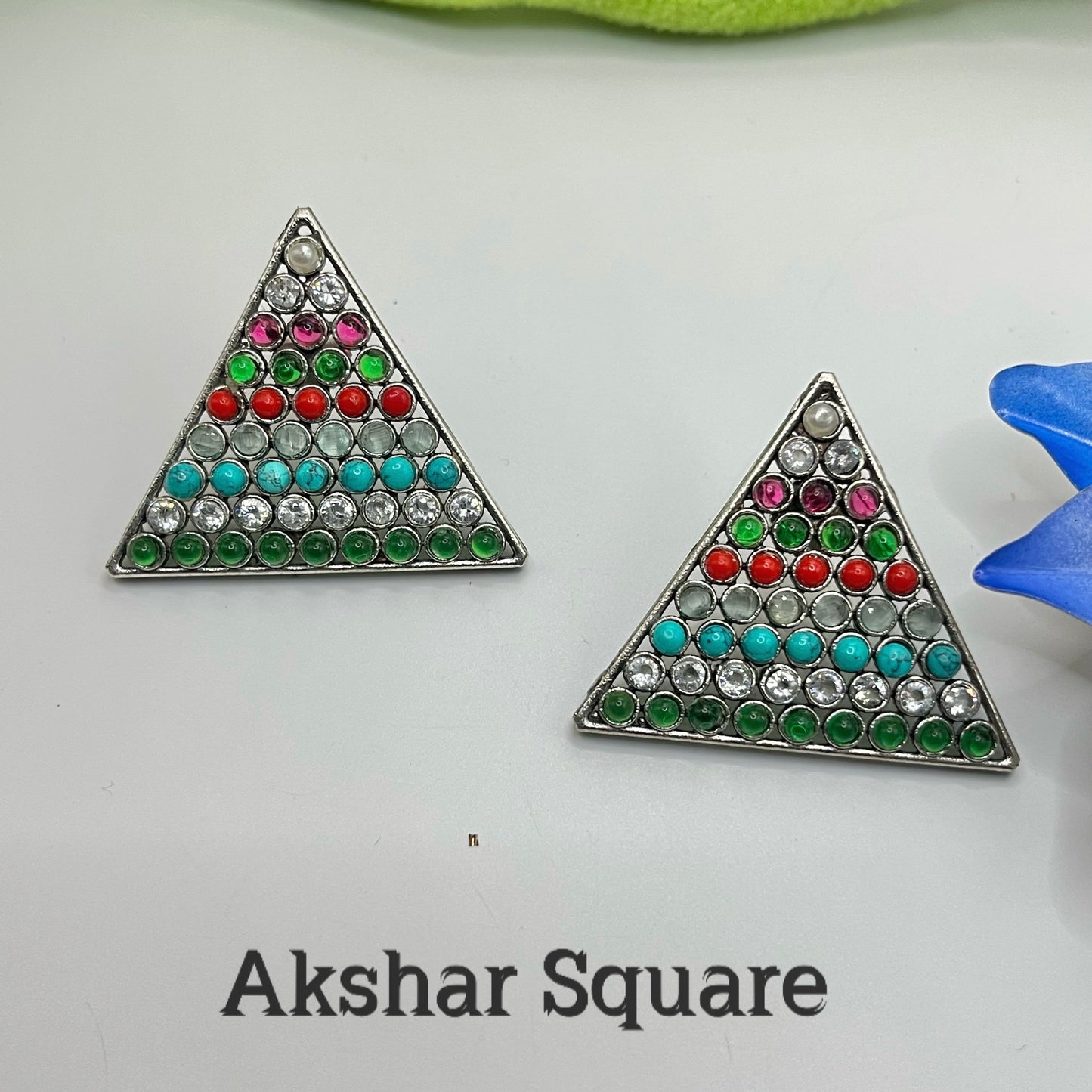German Silver Stud Earrings