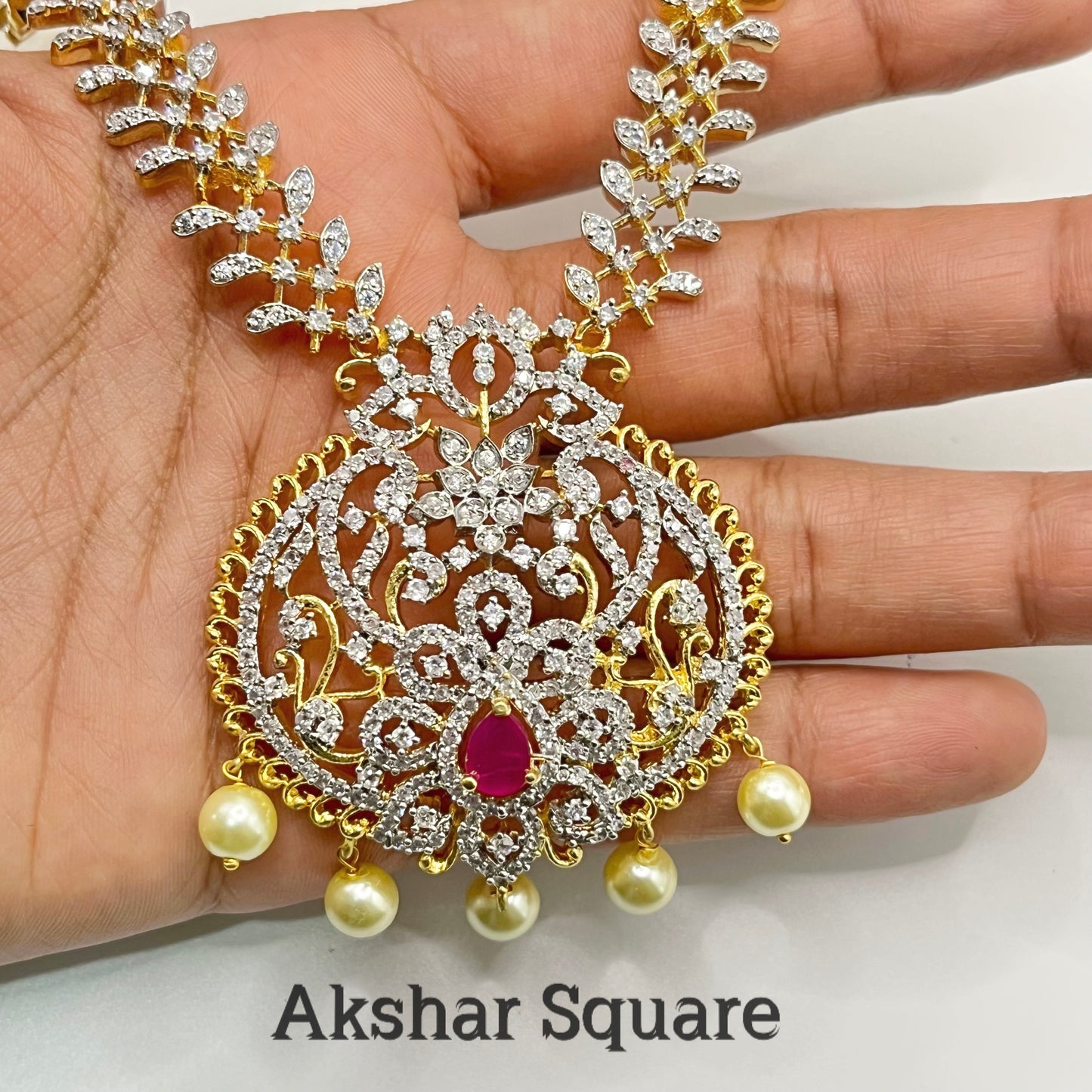 Diamond replica necklace set