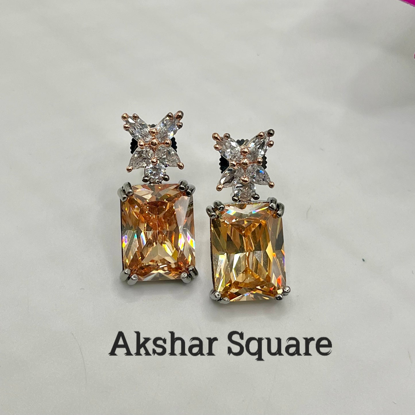 Victorian Rose CZ earrings