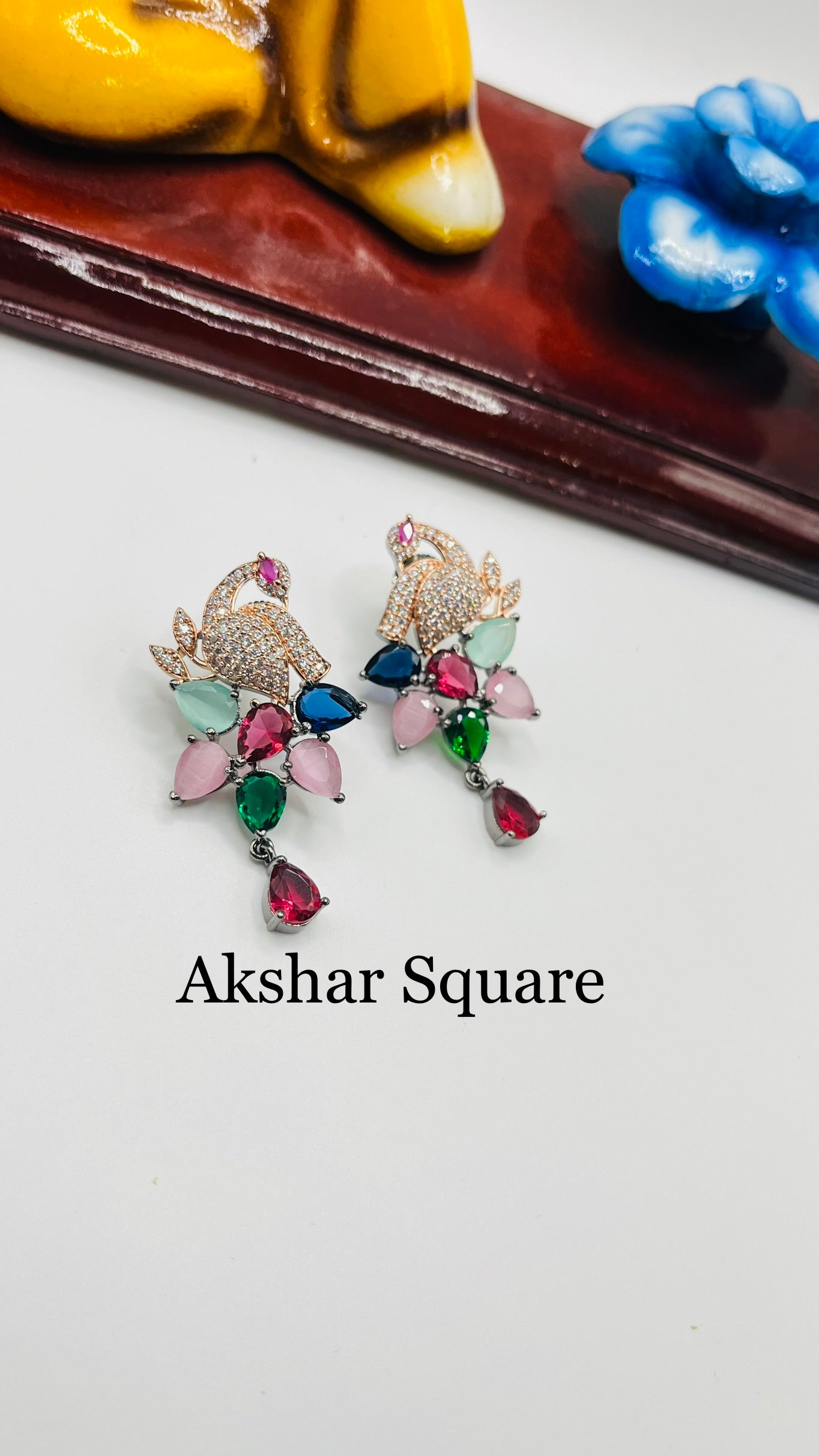 Victorian CZ Peacock Earrings