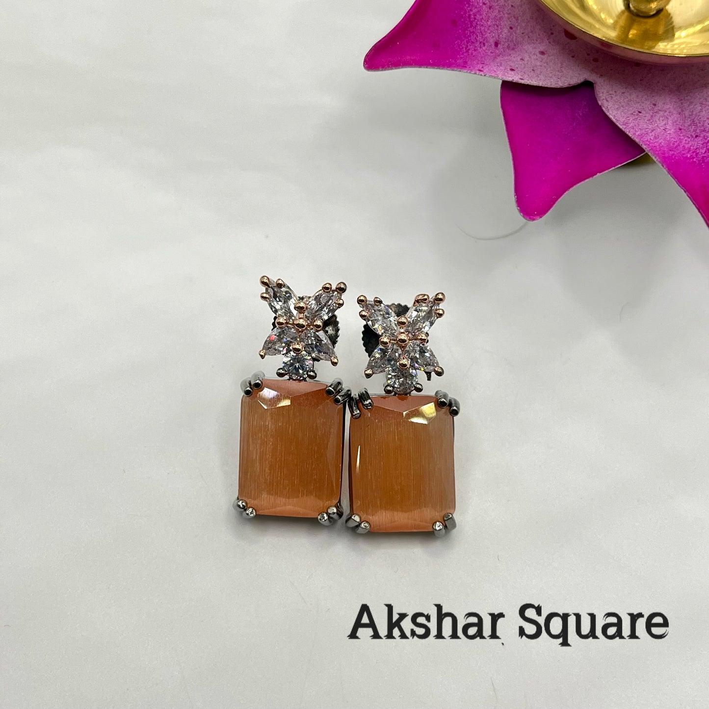Victorian Rose CZ earrings