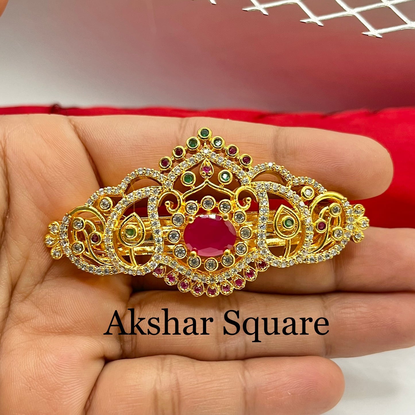 Gold finish AD hair clip