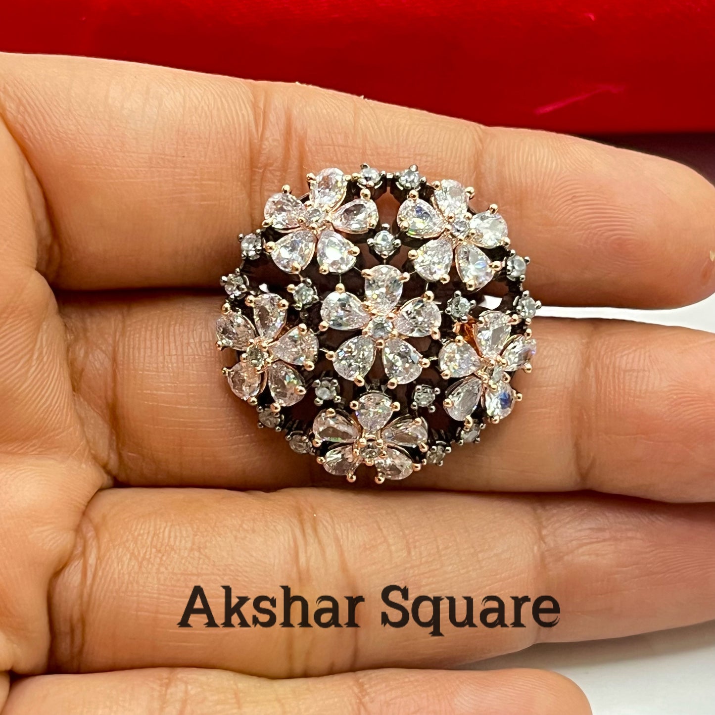 Victorian Rose Flower Finger Ring