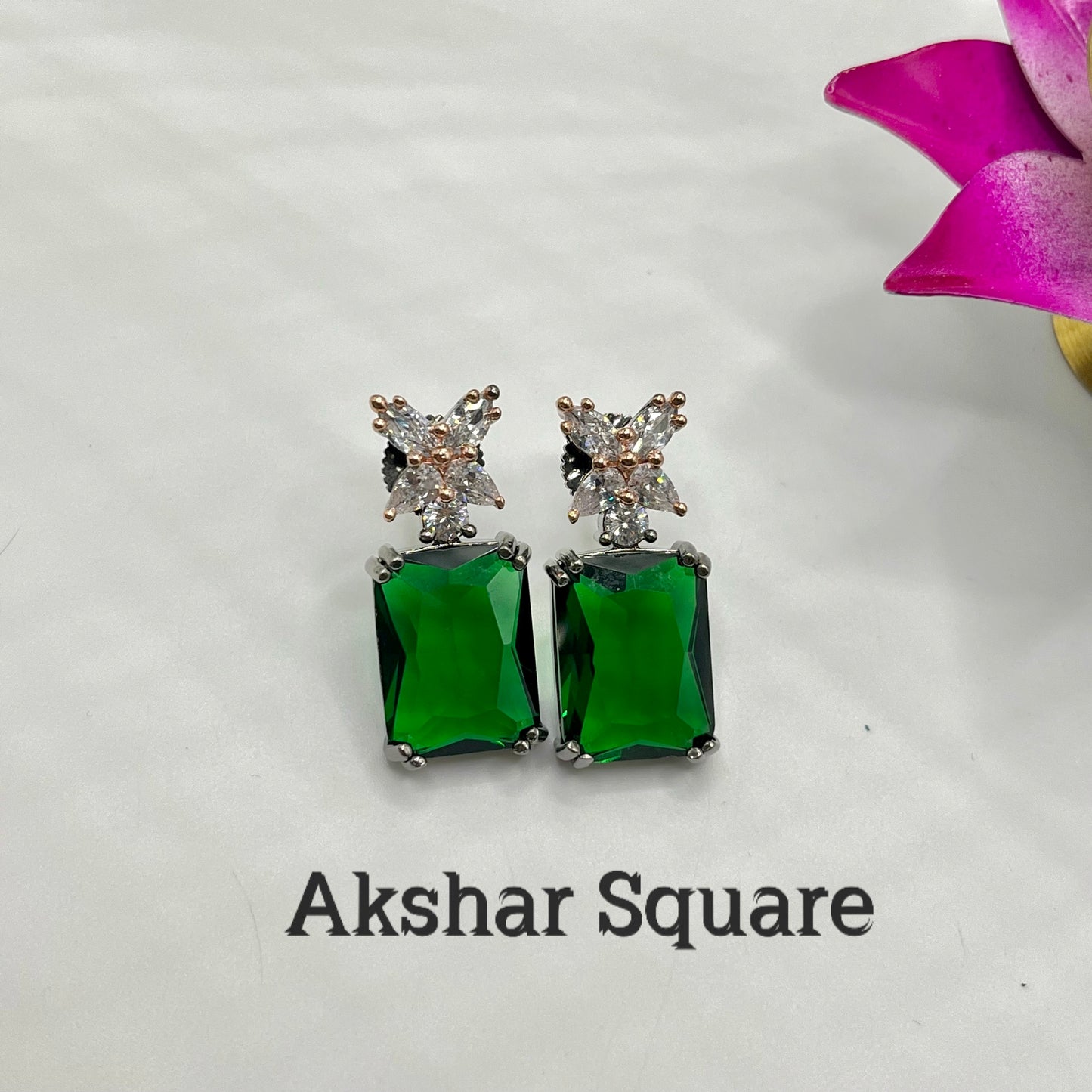 Victorian Rose CZ earrings