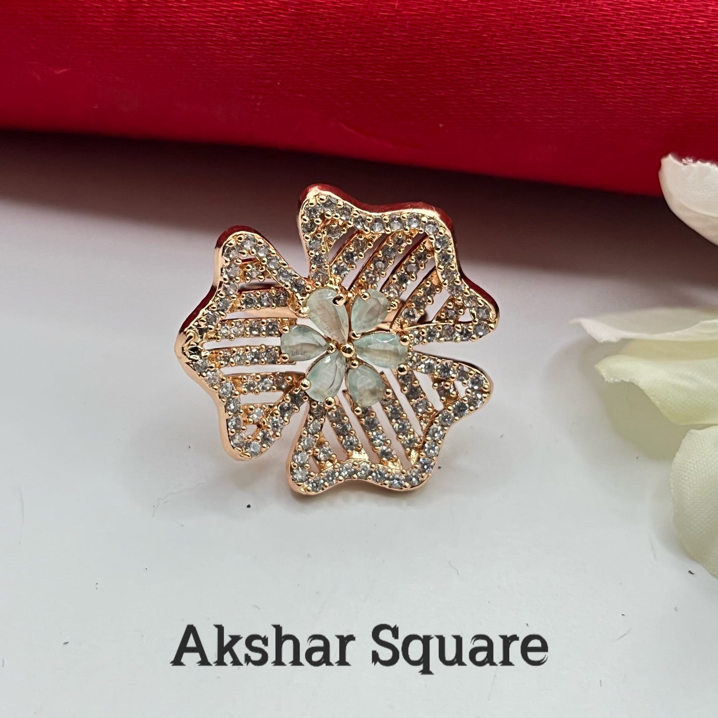 Rosegold Flower Finger rings