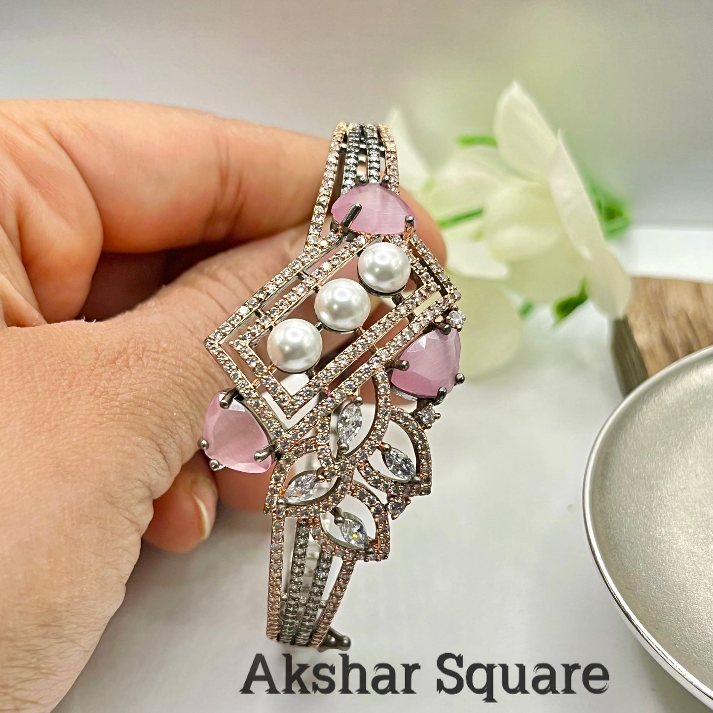 Victorian CZ & Pearl Bracelet