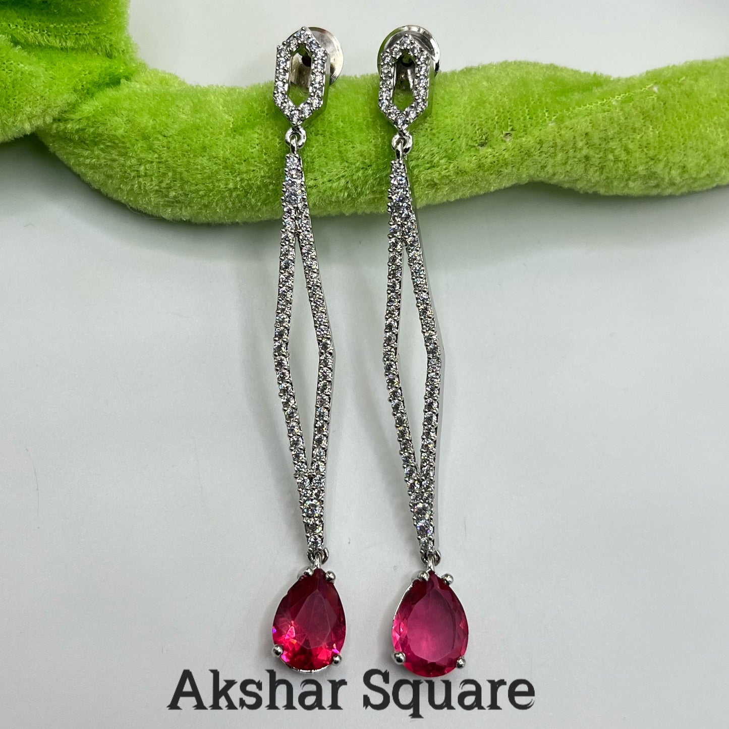 Rhodium CZ Fashion Earrings