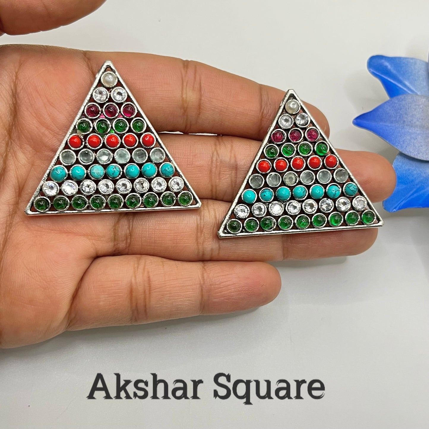 German Silver Stud Earrings