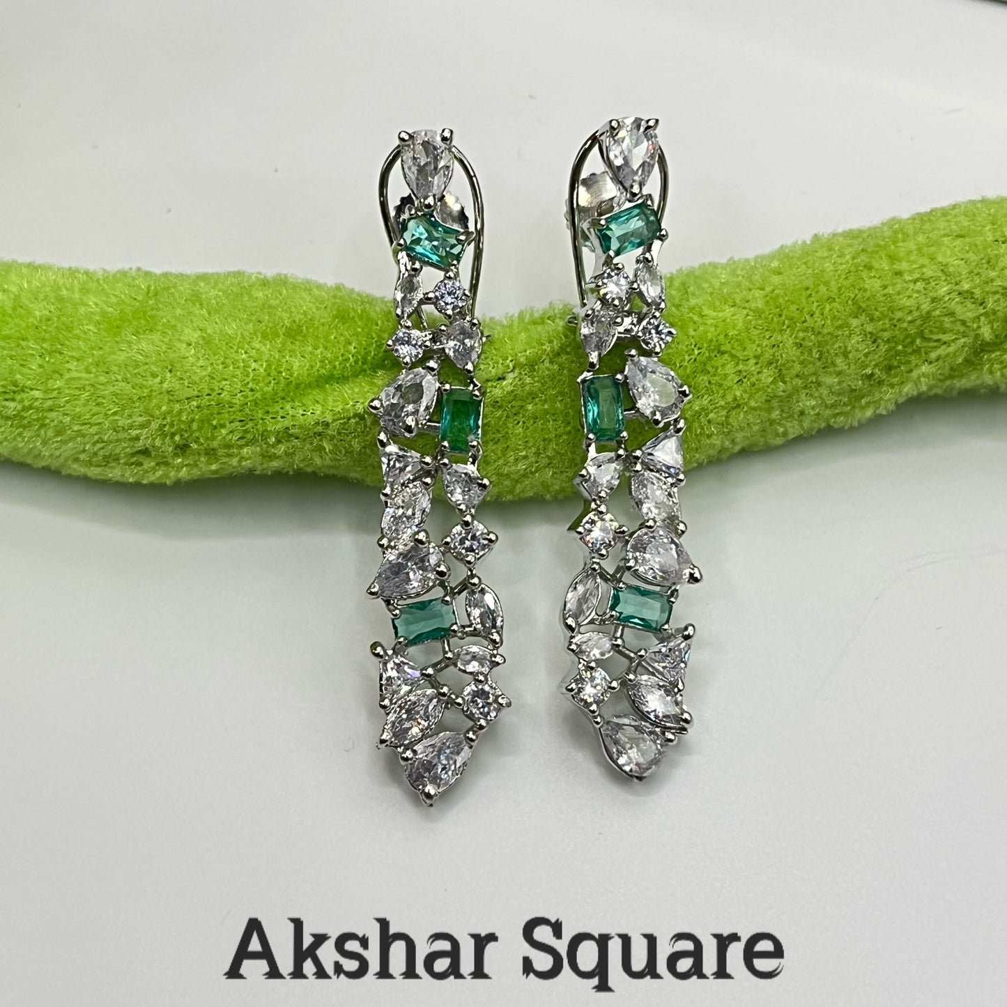 Rhodium CZ Earrings