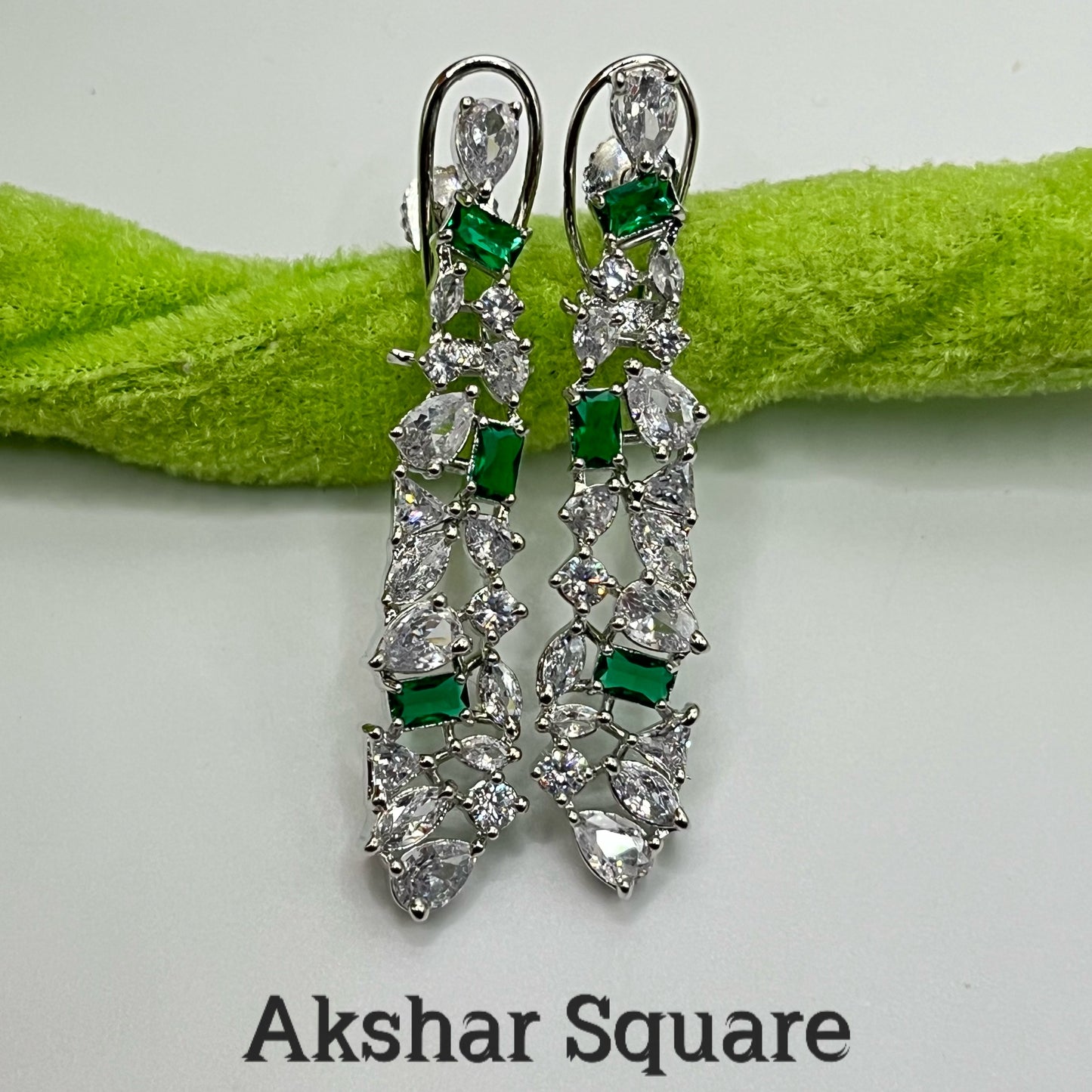 Rhodium CZ Earrings