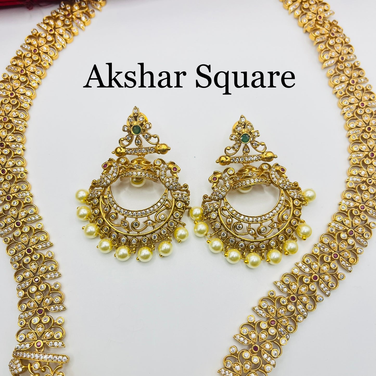 Matt gold finish bridal haaram set