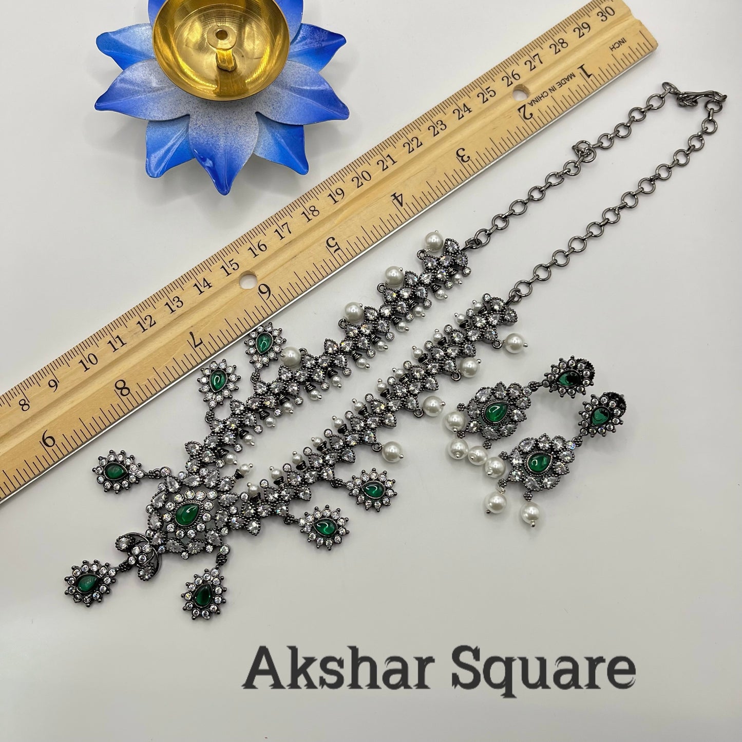 Victorian Monalisa stone Necklace set