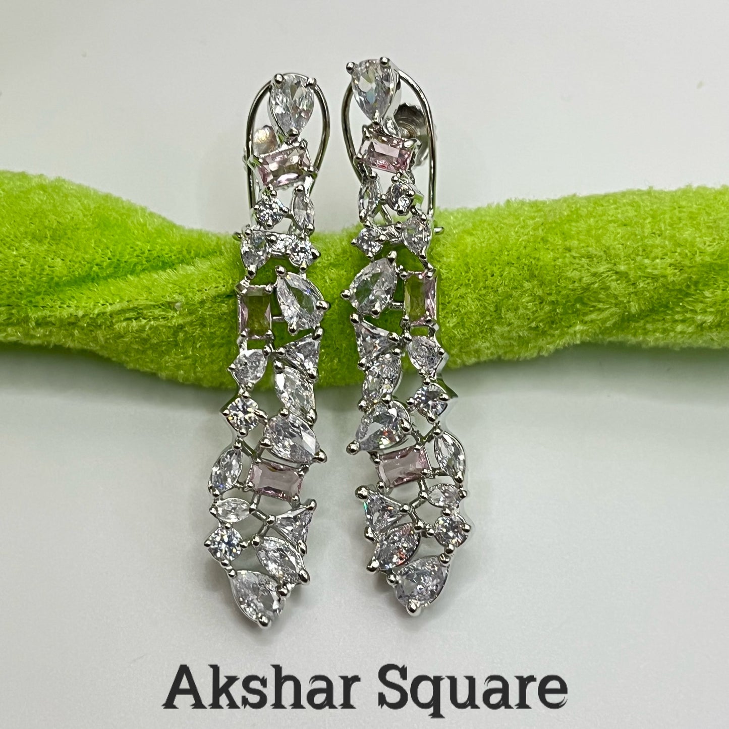 Rhodium CZ Earrings
