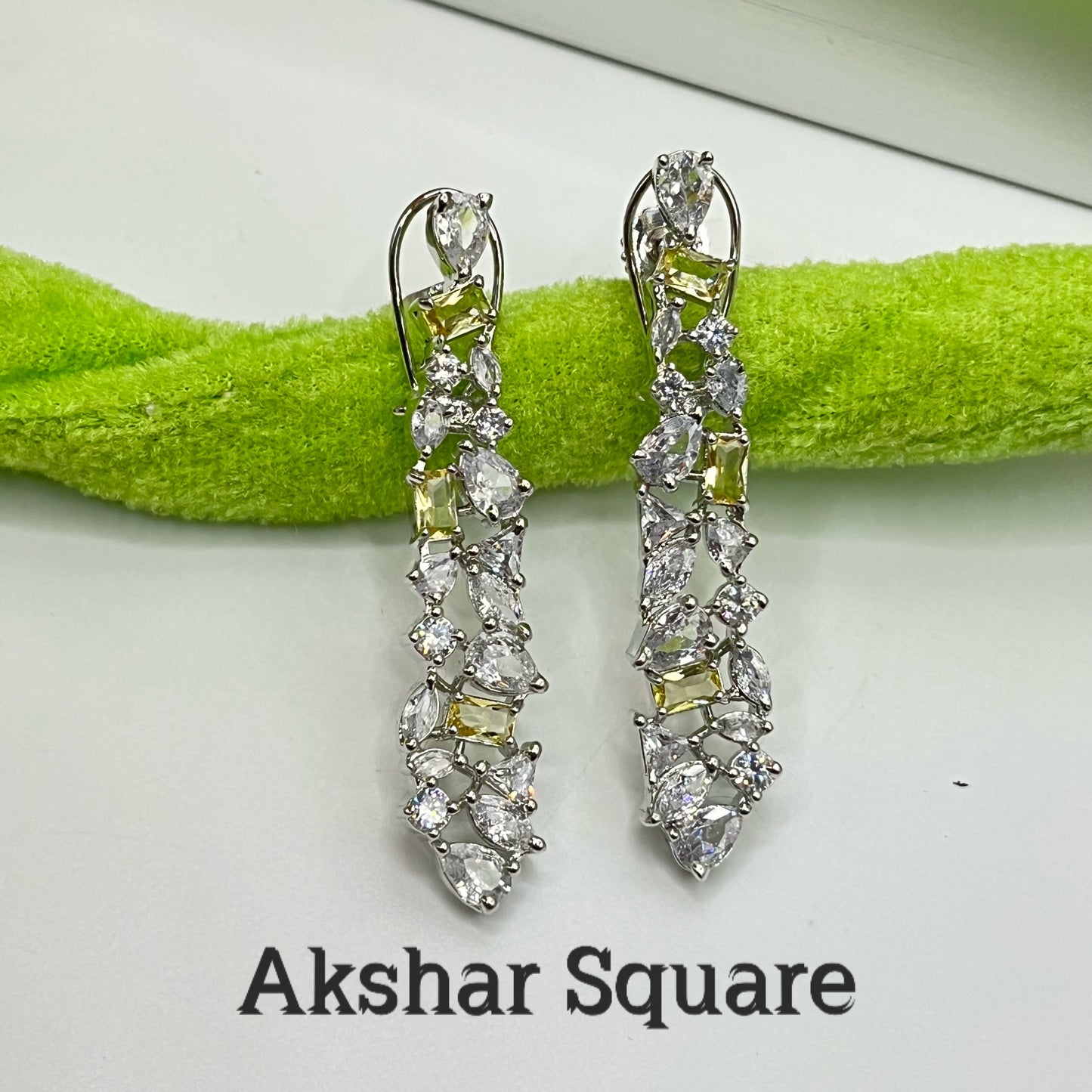 Rhodium CZ Earrings
