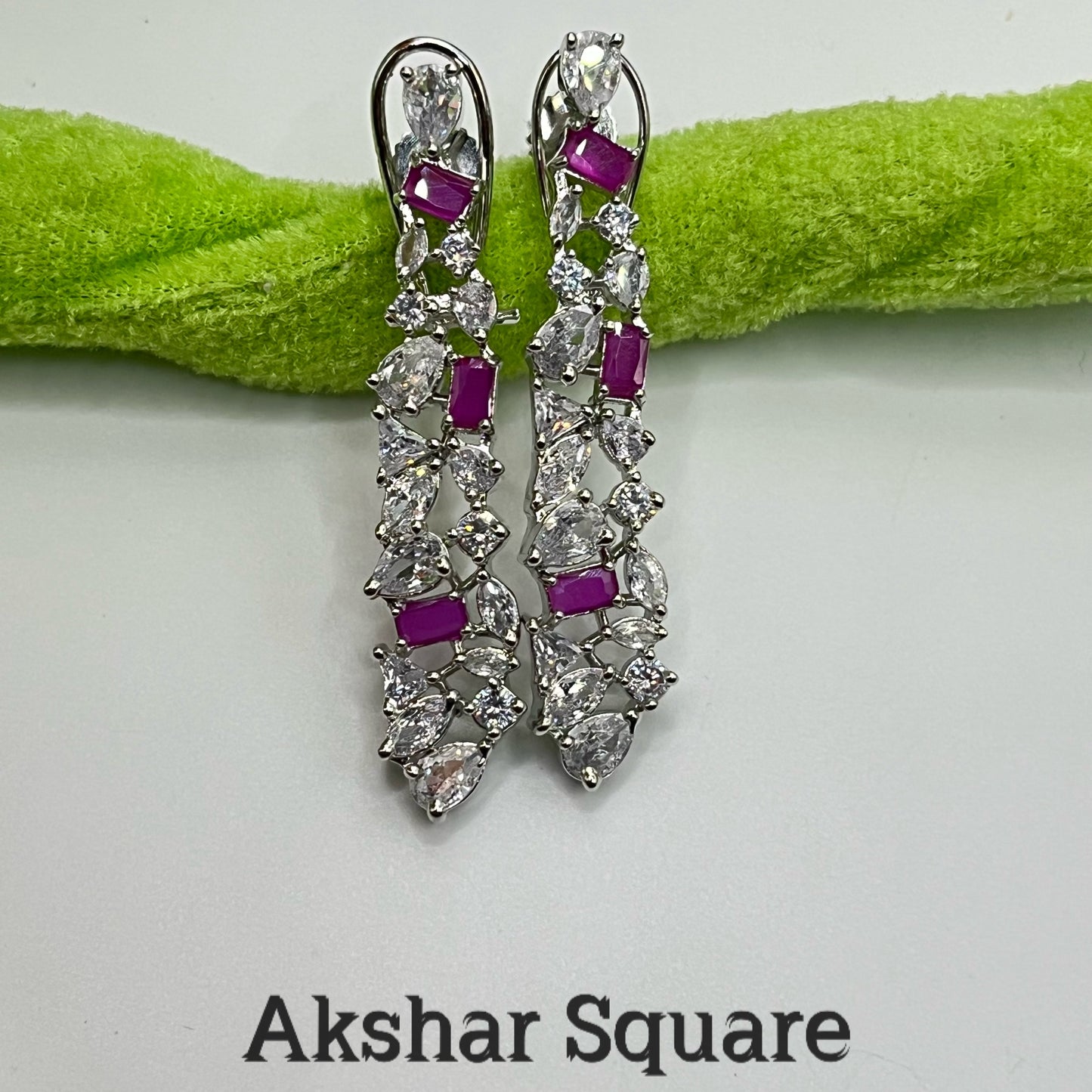 Rhodium CZ Earrings