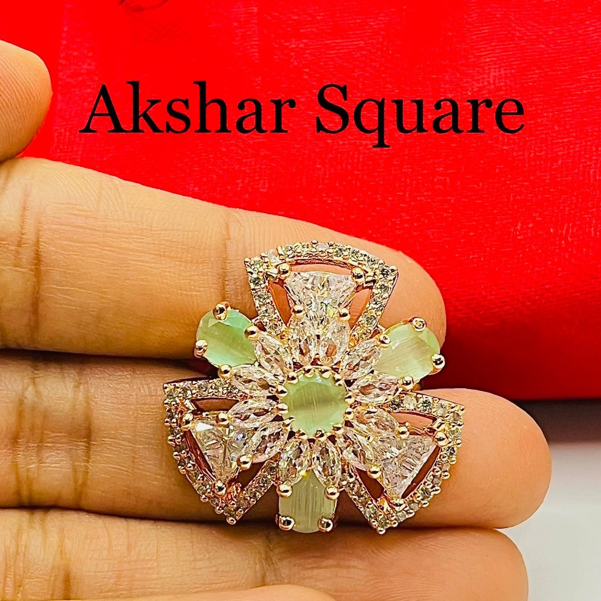 Rosegold CZ Finger Ring