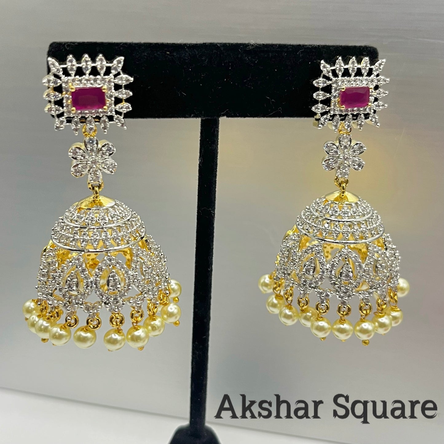 Diamond replica double layer necklace set