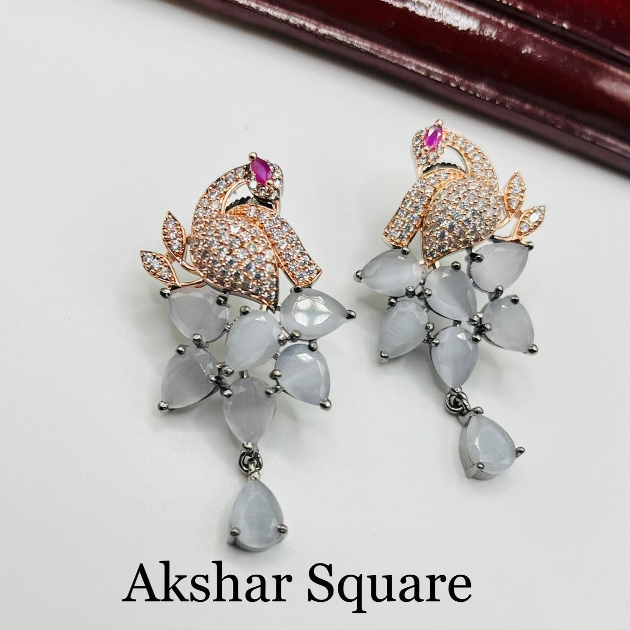 Victorian CZ Peacock Earrings