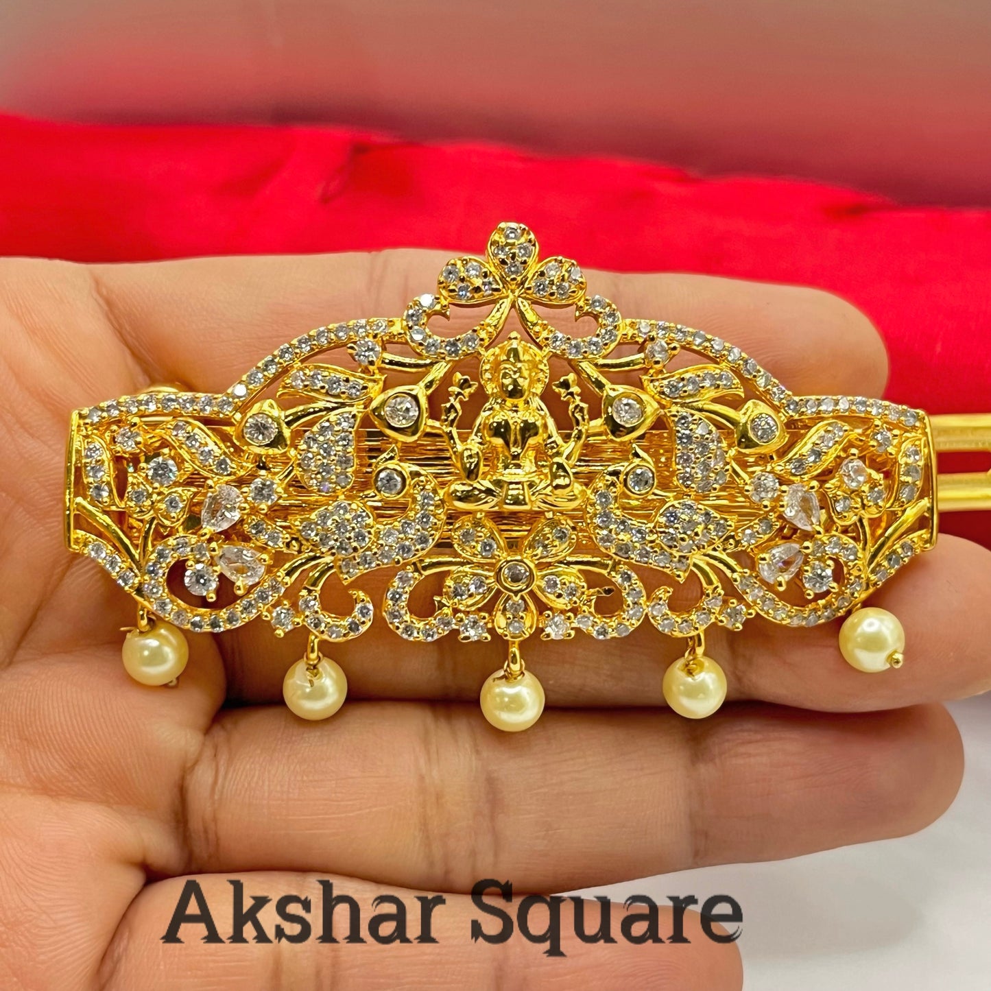 Gold finish Lakshmi hair clip