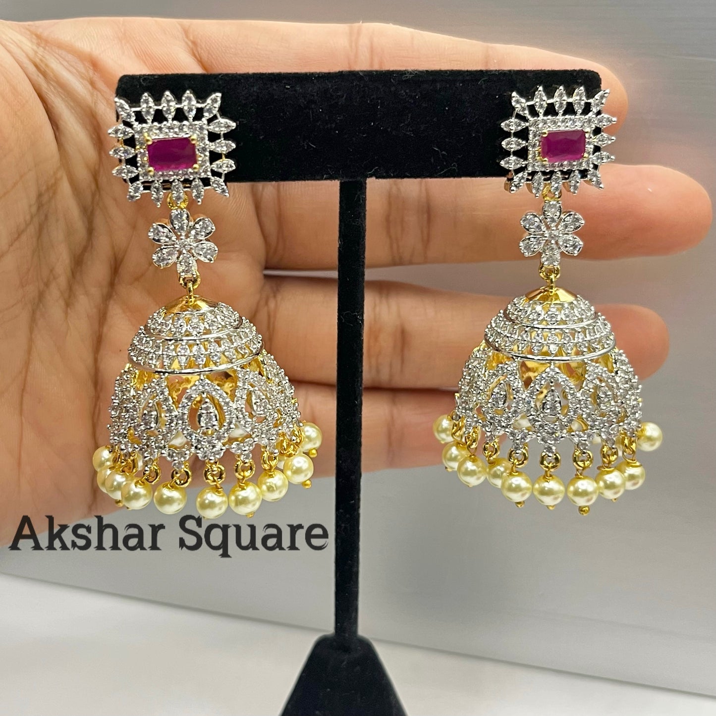 Diamond replica double layer necklace set