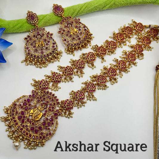 Krishna Long haaram necklace set